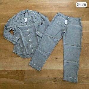 Steven Alan - Boyfriend PJ Top & Pants Set in Gray Melange